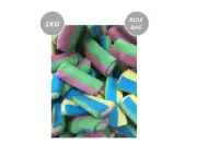 1KG BULK BAG BLOWPIPE BITES SOUR MULTICOLOUR SUAGR COATED SOUR CANDY LOLLY