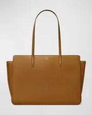 Tory Burch Robinson Pebbled Leather Tote Bag Bistro Brown $448