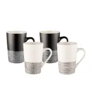 Bundanoon Mug 350mL Set of 4 Monochrome Hem