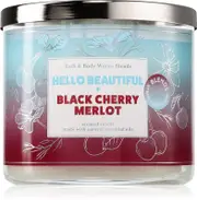 Bath & Body Works Hello Beautiful + Black Cherry Merlot scented candle 411 g