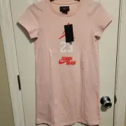 NEW Air Jordan Jumpman Shirt Dress Girls Large 12-13 YRS Pink Crewneck Pullover