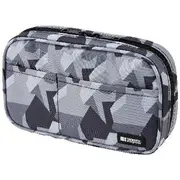 Liht Lab Single Zip Multi Compartment Pencil Case Grey Camo