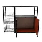 Dining Room Living Room Multifunctional Storage Microwave Shelf Black