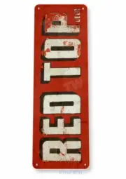 RED TOP BEER 11X4 TIN SIGN BREW BAR PUB BREWING COMPANY RUSTIC BOTTLE CAP AD