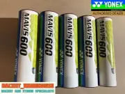 5 TUBES YONEX MAVIS 600 BADMINTON SHUTTLES YELLOW SHUTTLECOCKS RED FAST JAPAN