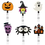 6 Pieces Cartoon Retractable Badge Holder Set for Hospital School Office Factory
