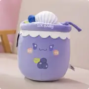 43cm Cute Fruit Drink Tea Plush Toys Cartoon Bottle Bubble Milk Tea Cup Bluebery