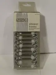target home shower hooks set of 12 chrome/white finish nib