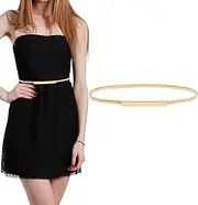 [Discoball] Women metal Belt,Elastic Skinny Belt Waich Waist Belts Fashion Metal Chain Waistband for Ladies Dress