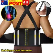 Back Support Brace Lower Lumbar Waist Suspender Belt for Heavy Duty Lifting Pain