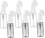 SAFIGLE 6Pcs Portable Foaming Bottle with Brush Head Soap Dispenser for Facial Cleanser Body Wash Shampoo and Shower Gel Refillable and Easy to Use