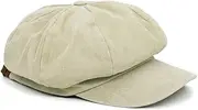 [WITHMOONS] Plain Baker Boy Hat Twill Cotton Beret Cap Newsboy Hat Washed Adjustable JDG1582