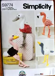SIMPLICITY PATTERN 9774 PLUSH FLAMINGO OSTRICH CRANE TO MAKE UNCUT CRAFT