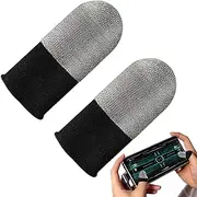 Finger Sleeves for Game,Anti-Slip Silver Fiber Cots Protector Fingertips Finger Sleeve - Breathable Touchscreen Covers, Thumb Protectors for Women, Men
