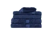 6pc Canningvale Royal Splendour Bathroom Towel Set Home Decor Mezzanotte Blue