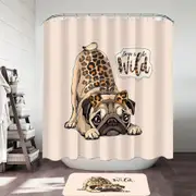 Funny Born to be Wild Pug Shower Curtain