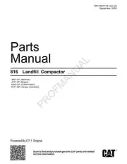 Caterpillar Cat 816 Landfill Compactor Parts Catalog Manual M0119577