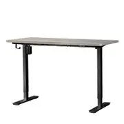 Oikiture 140CM Electric Standing Desk Single Motor Height Adjustable Sit Stand Table Top Grey-Oak