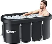 HOROW XL Large Oval Ice Bath Tub for Athletes, 100 Gallons Christmas Portable Cold Plunge Tub for Recovery and Cold Water Therapy, Multiple Layered Ice Plunge Tub with Cover for Home, Gym, Outdoor Use