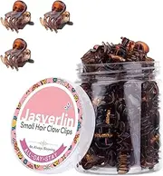 JASVERLIN Small Hair Claw Clips, Fine Thin Short Hair Accessories for Women Girls, Mini Tiny Claw Clip Cute Super Grip Plastic Jaw 50 Pcs (Dark Brown)