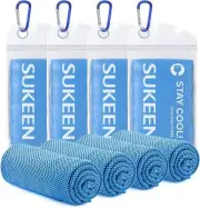 [4 Pack Cooling Towel (40"x12"),Ice Towel,Soft Breathable Chilly Towel,Microf...