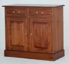 Small Timber Buffet Light Pecan Brown W100 2 Doors 2 Drawers, Sideboard