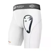 Shock Doctor Core Compression Short With Bioflex Cup, Medium 32-34, White Lg Cup