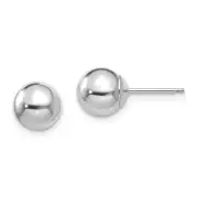 Madi K Kid's Earrings 14k White Gold Polished 7 mm Ball Post Back