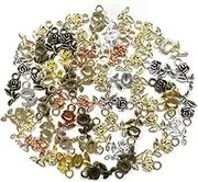 BEZANU Vintage Rose Charms, 60 PCS Retro Alloy Rose Pendant for DIY Jewelry Making, Art Craft, Handmaking (6 Colors)