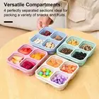 Portion Control Lunch Box for Snack Box Kids 4-pack Bento Lunch Boxes with 4