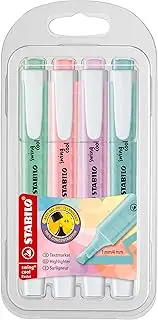 STABILO swing cool Pastel Highlighter - Wallet of 4 Assorted Colours