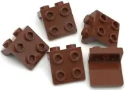 Lego 5 New Reddish Brown Brackets 1 x 2 - 2 x 2 Stud Pieces Parts