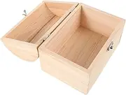 STOBOK DIY Unfinished Wooden Jewelry Box Craft Storage Box Plain Treasure Chest Decorative Storage Case