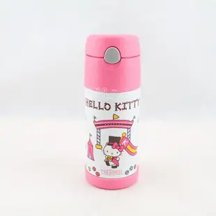 膳魔師Hello Kitty保冷瓶馬戲團篇370ml兒童水壺保溫杯附吸管提袋