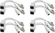 zdyCGTime Passive PoE Injector and PoE Splitter Kit with RJ45 Ethernet and Power via DC 5.5x2.1 mm F/M Adaptor Connector（White 4 Pairs