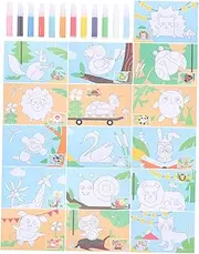 KOMBIUDA Encourage Creativity Boys and Girls Animal Sand Painting Toys Set Art DIY Coloring Cards Drawing Toys for Toddlers Learning Art