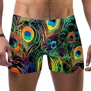 [FNETJXF] Mens Swim Briefs, Men's Swimwear, Peacock Feather Vintage