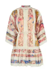 Zimmermann Spliced Floral-print Cotton Mini Dress - Multicoloured - 1 (UK 10 / S) 1 (UK 10 / S)