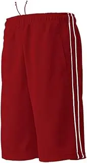 [Wundou] P2080-14 Piping Training Half Pants, Sweat Absorbent, Quick Drying, Jersey, Burgundy