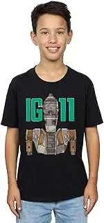 [Absolute Cult] Star Wars Boys The Mandalorian IG-11 Bounty Hunter T-Shirt Black 3-4 Years