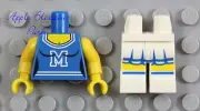 NEW Lego Cheerleader MINIFIG TORSO LEG SET Series 1 Blue Top White Yellow Skirt