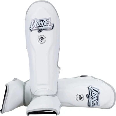 Danger Supermax White Shin Guards
