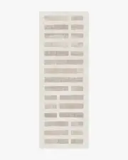 75' x 215' | Machine Washable Runner Rug | Kid & Pet Friendly | Indoor Rug | Laine Ivory & Natural Flatwoven Rug | Ruggable