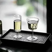 LXSMPWY Glass Cups Set of 2-110ml Elegant Stemware for Herbal Tea, Green Tea, Wine & Cocktails - Unbreakable, Heat-Resistant Drinking Glasses for Home, Parties, Gifts