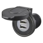 NARVA 81108BL HEAVY DUTY DUAL USB SOCKET WITH MAGNETIC DUST COVER 12 OR 24 VOLT