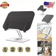 Large Adjustable Book Stand - With 360° Base and Clips for Stress-Free Reading
