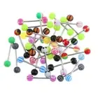 2-6pack 30 Pieces Stainless Steel Tongue Bar Nipple Barbell Cartilage Piercing