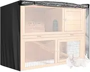 J&C Hutch House Double Decker Hutch Cover Black Dust-Proof Outdoor Double Bunny Rabbit Hutch Cage Cover Full Protection for Outside Guinea Pig Cage 4FT(no Hutch, 122x50x105cm)