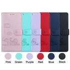 Leather Cat Wallet Phone Case For Samsung Note 8 9 10 20 M55 A91 A81 A20E M30S