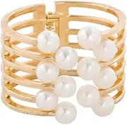 [ABJFJE] Guardian Angel Feathers Hinged Bangle Bracelets Fashion Wide Grooved Crystal Punk Statement Gold Bangles Bracelet for Women Girls Jewelry Gift